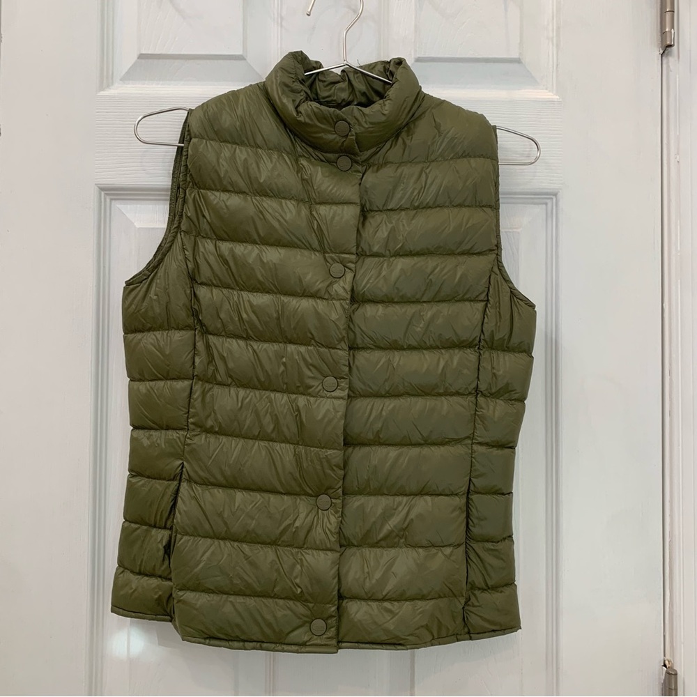 Cotes of London Down Vest Women XS X Small Olive Green St Ives Jacket Coat
